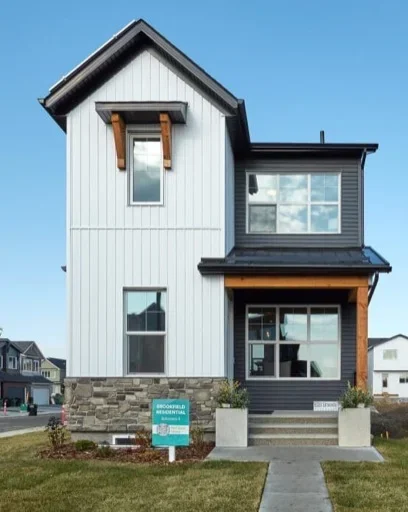 Freshly painted house exterior